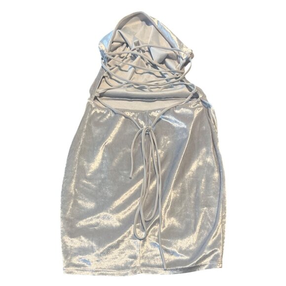 Lucy in the Sky Love Affair Velvet Dress in Silver Blue size small - Picture 7 of 10